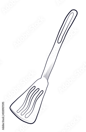 kitchen scraper black and white freehand drawing vector