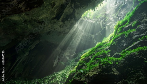 The endless cave  a fascinating marvel of nature  amazes with its miraculous plant life and naturally curved stone formations.