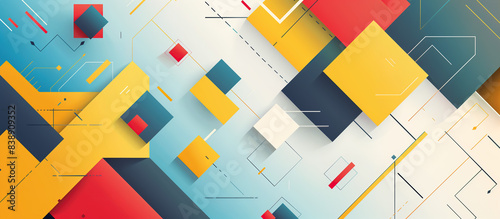 Abstract Geometric wallpaper background banner design concept with bright colors and sharp shapes photo