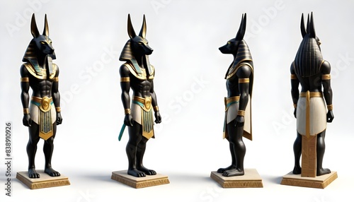 Anubis totem isolated on white background