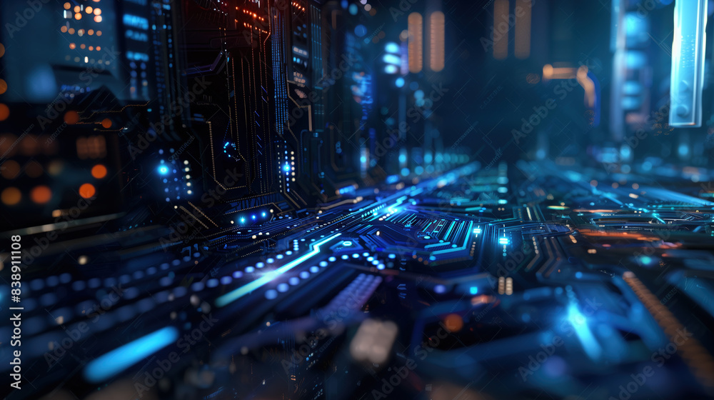 Abstract Digital art background wallpaper computer technology banner concept red and blue theme Abstract Digital art background wallpaper computer technology banner concept red and blue theme
