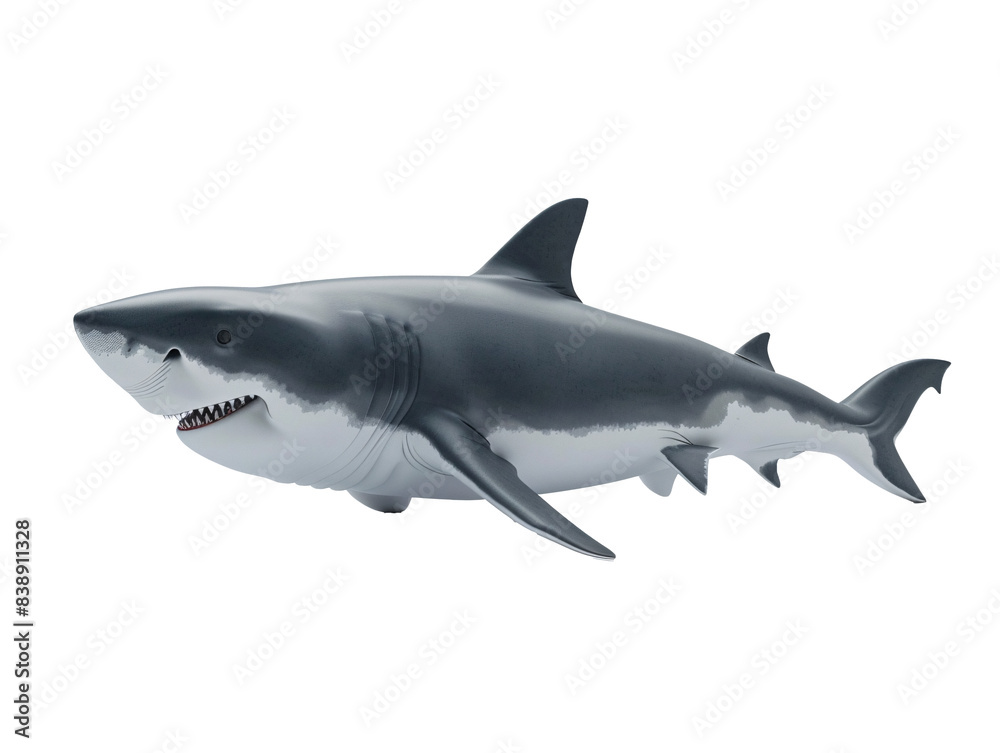Fototapeta premium a toy shark on a white background