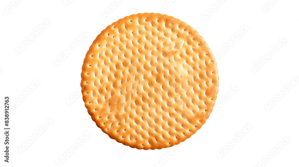 a round cracker on a white background a round cracker on a white background