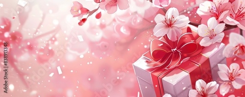 Banner annual celebration of white day: march 14, a month post valentine's, reciprocal gifts express gratitude and affection to those who gave on valentine's day photo
