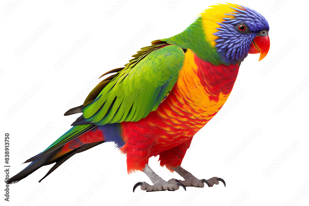 Fototapeta premium a colorful bird standing on a white surface