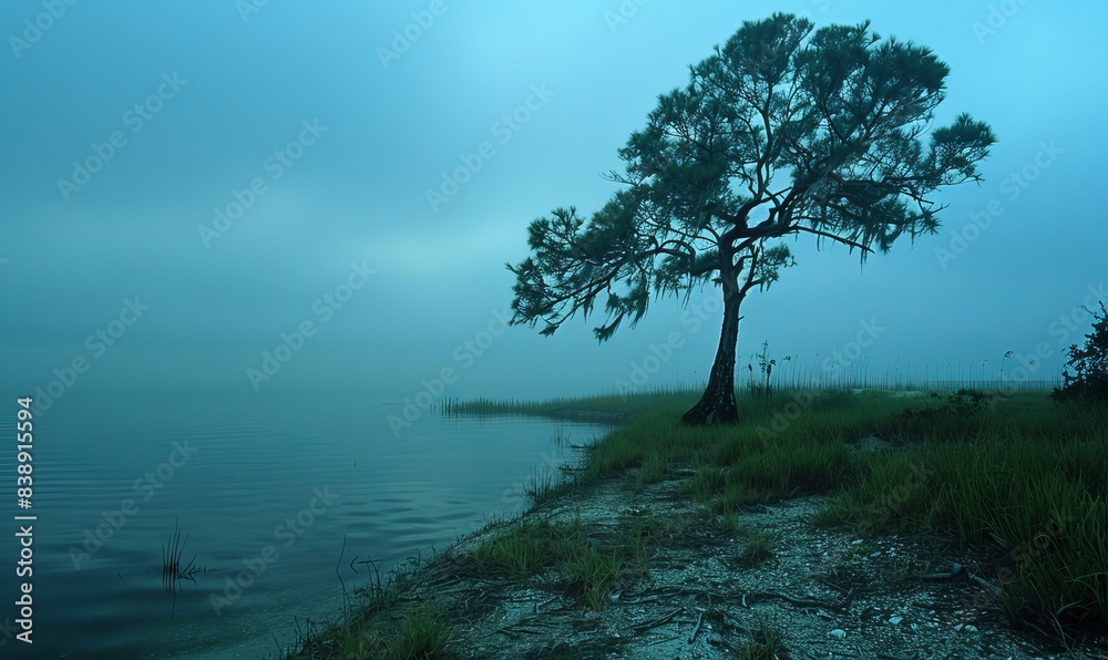 Apalachicola Bay coast off US Highway 98 near Nine Mile, Apalachicola, Florida Apalachicola Bay coast off US Highway 98 near Nine Mile, Apalachicola, Florida