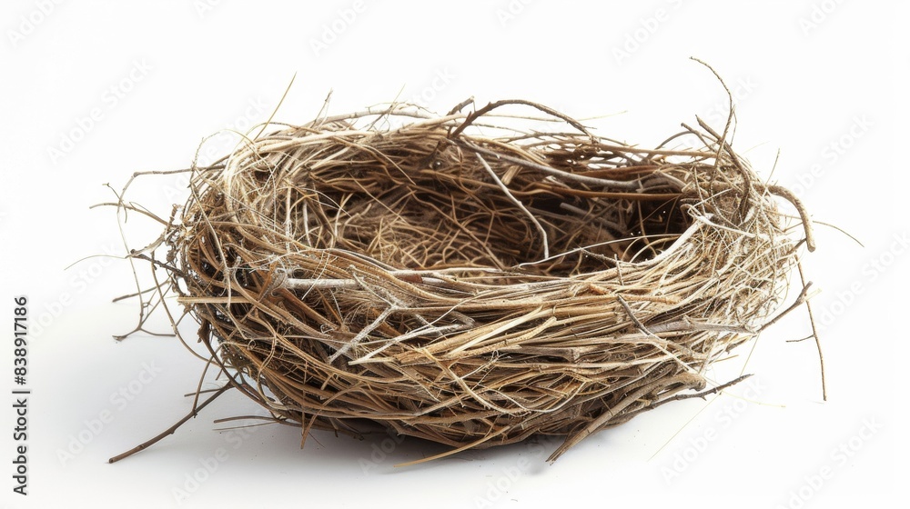 a birds nest Isolated on white background. concept of object nature for designer. a birds nest Isolated on white background. concept of object nature for designer.