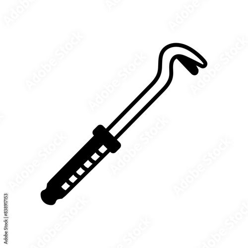 Crowbar Glyph Icon, Vector illustration