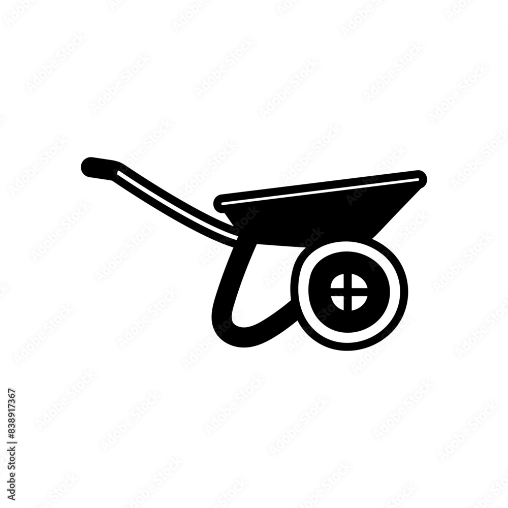 Wheelbarrow Glyph Icon, Vector illustration Wheelbarrow Glyph Icon, Vector illustration