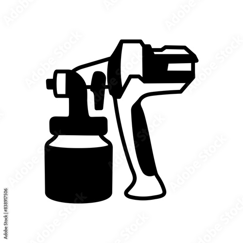 Paint Sprayer Glyph Icon, Vector illustration