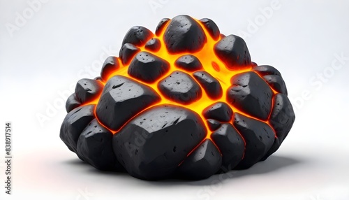 3D Rock lava isolated on white background