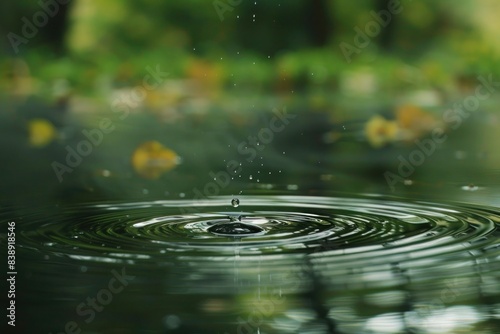 A single drop of water causing ripples in a still pond  teaching us about the impact of small actions.