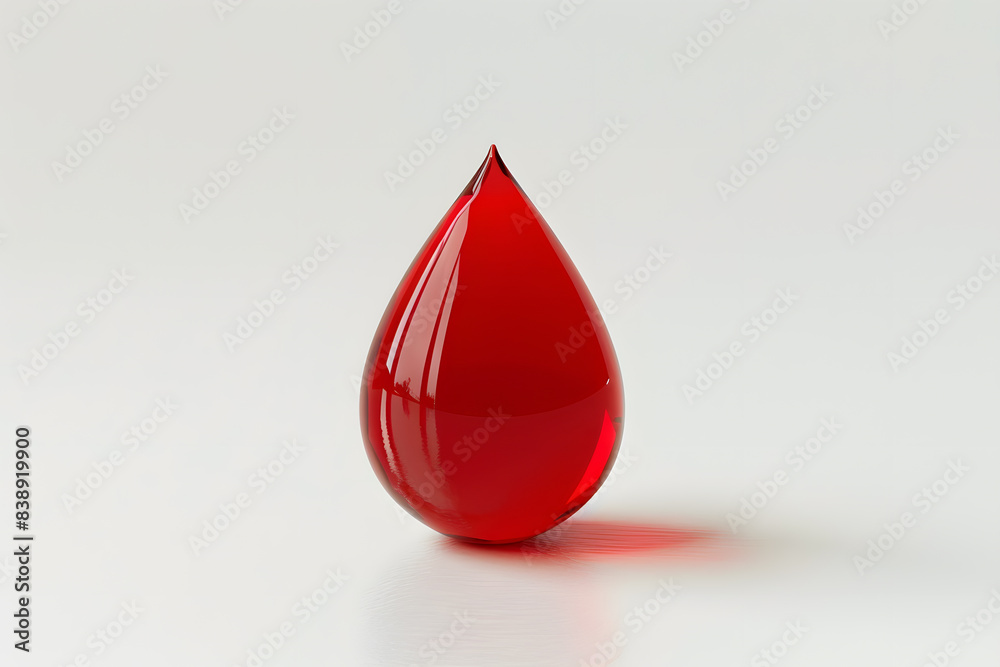 Fototapeta premium Red blood drop isolated on a white background. World Blood Donor Day