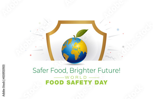 Creative theme of World Food Safety Day. Foodborne diseases awareness and protection