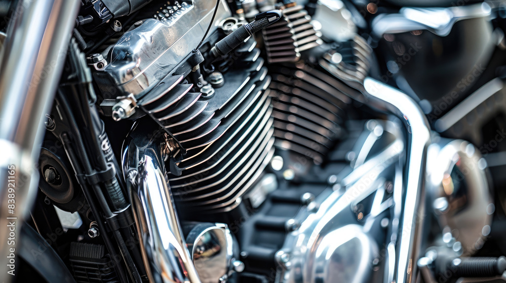 Close-Up View of a Modern Motorbike Engine Components Close-Up View of a Modern Motorbike Engine Components