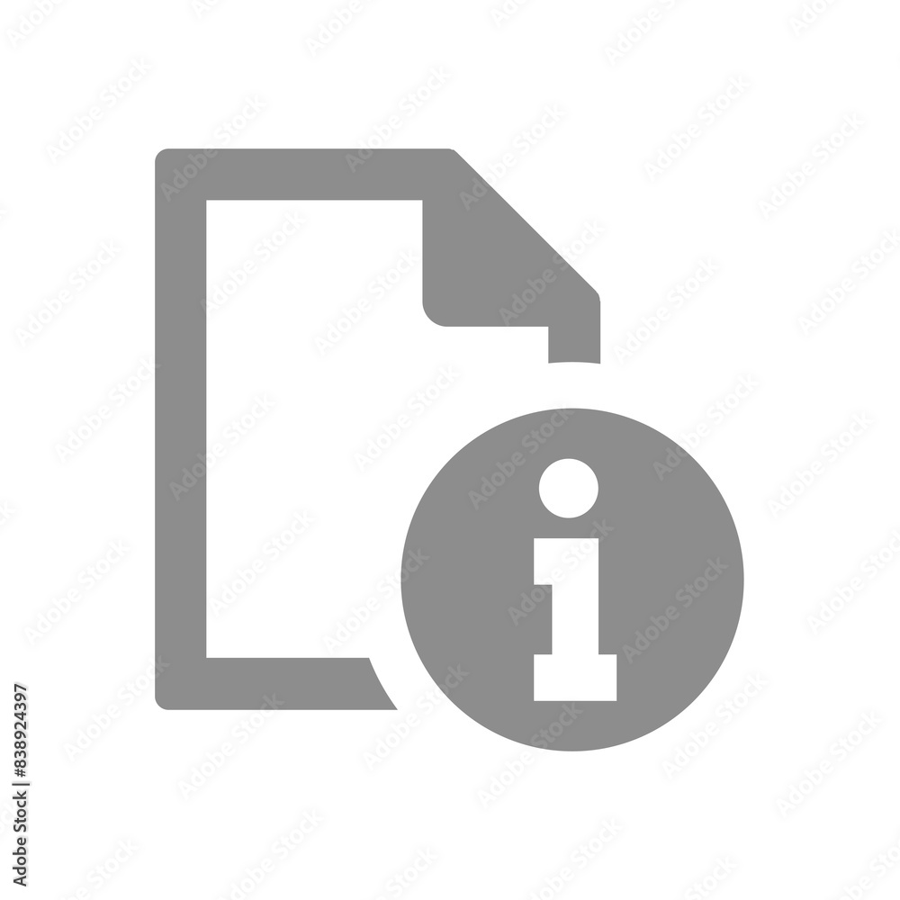 Info document page vector icon. Information or manual symbol. Info document page vector icon. Information or manual symbol.