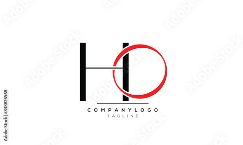 Alphabet letters Initials logo HO
