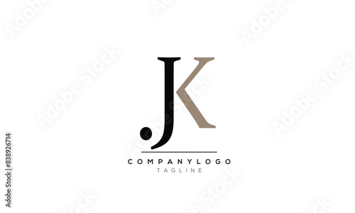 Alphabet letters Initials logo JK