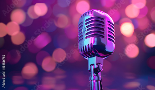 Microphone on a blurred background