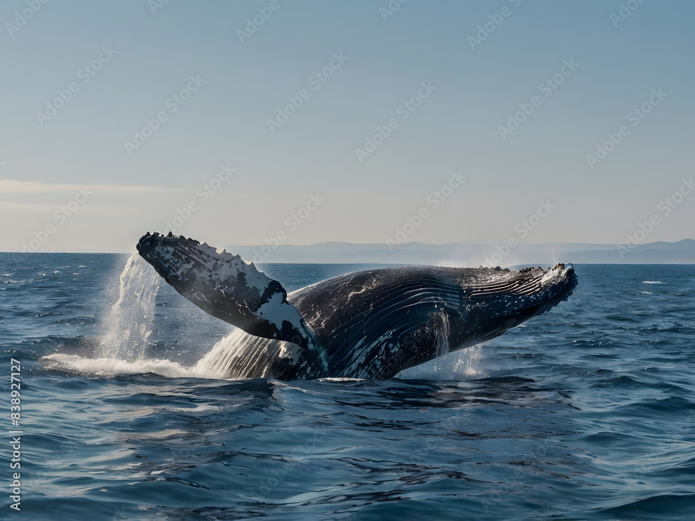 Naklejka premium whale in the sea