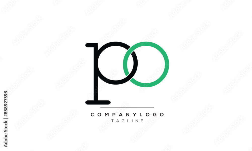 Alphabet letters Initials logo po Alphabet letters Initials logo po