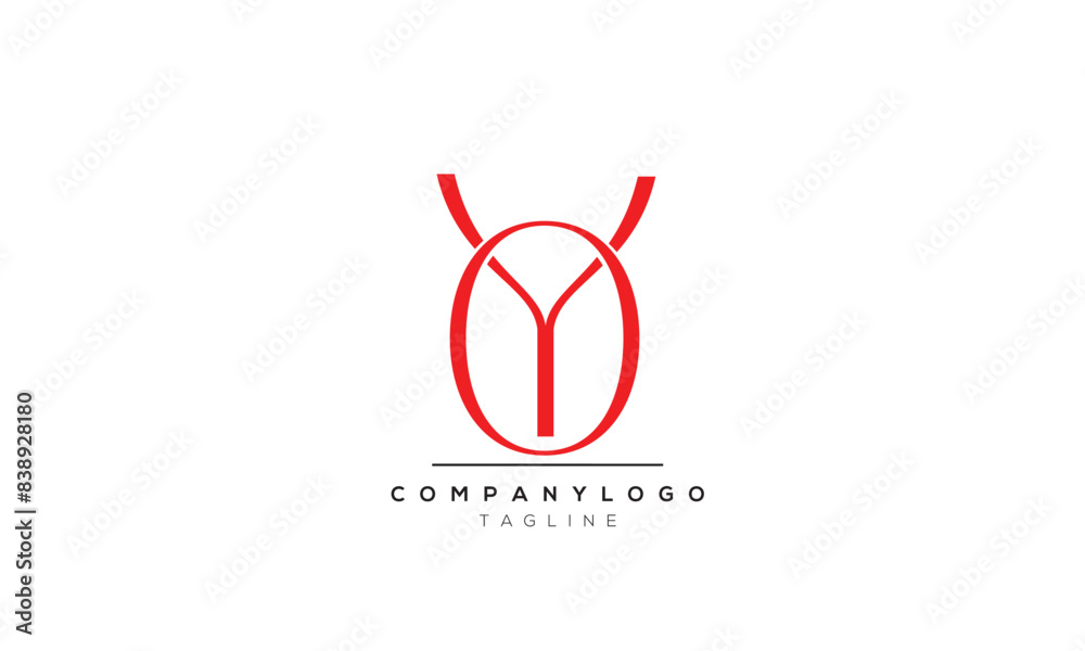 Alphabet letters Initials logo YO Alphabet letters Initials logo YO