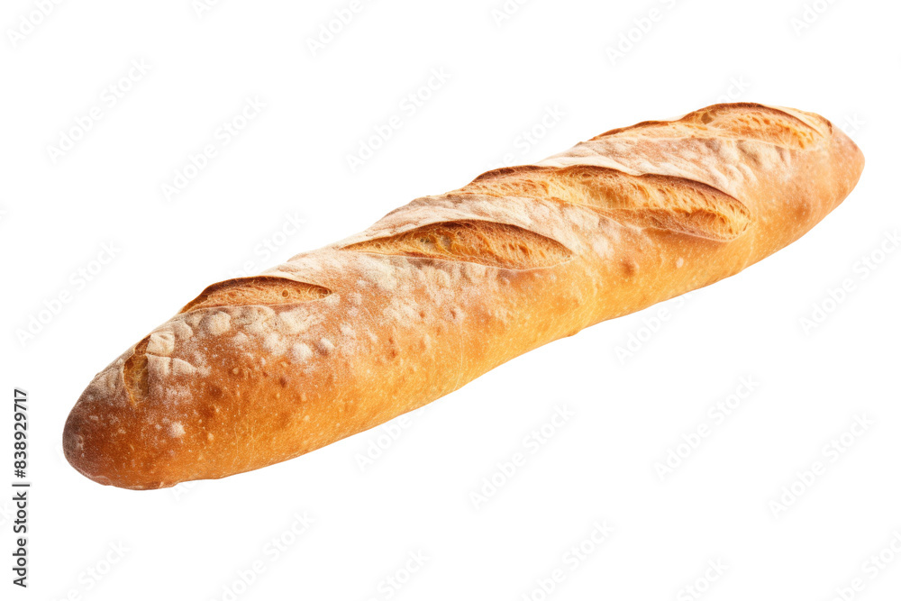 A Symphony of Sourdough: The Elegance of a Long Loaf on a White or Clear Surface PNG Transparent Background. A Symphony of Sourdough: The Elegance of a Long Loaf on a White or Clear Surface PNG Transparent Background.