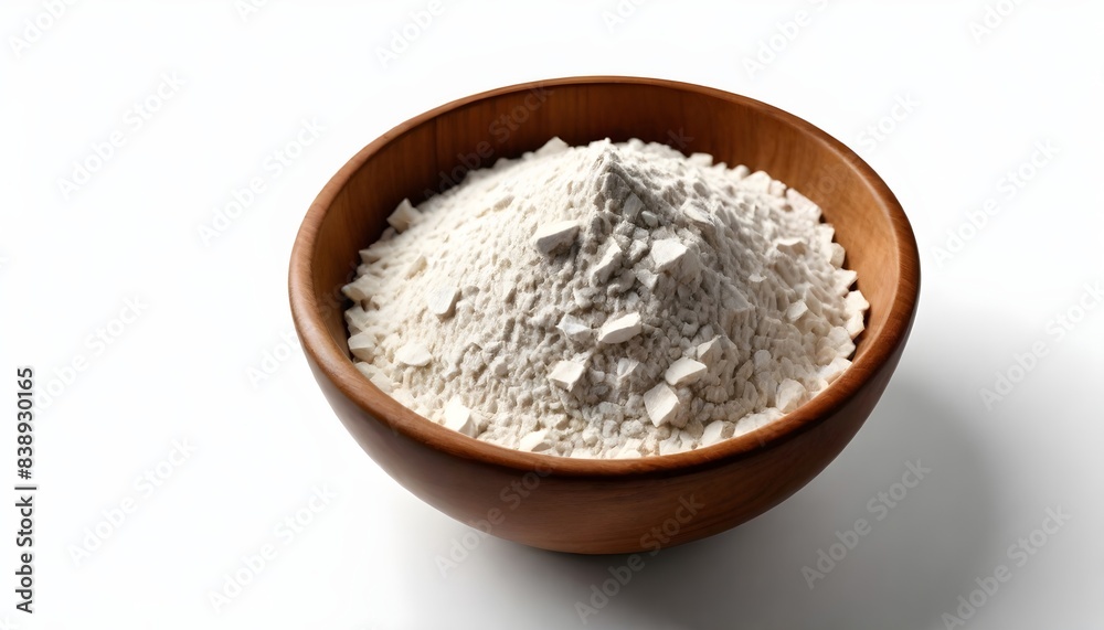 Flour powder on bowl isolated on white Background Flour powder on bowl isolated on white Background