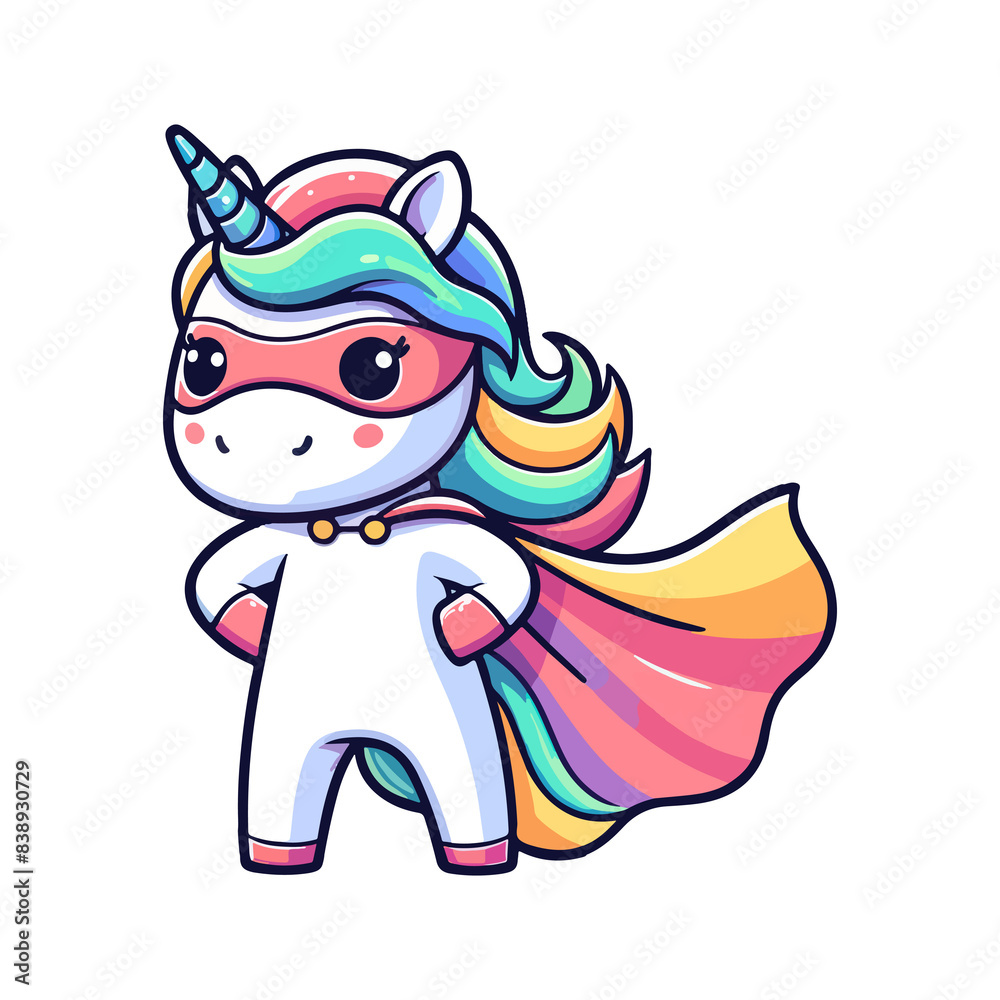 Fototapeta premium cute unicorn hero icon character