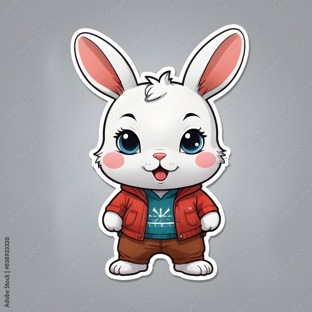 a white rabbit sticker on a laptop computer a white rabbit sticker on a laptop computer