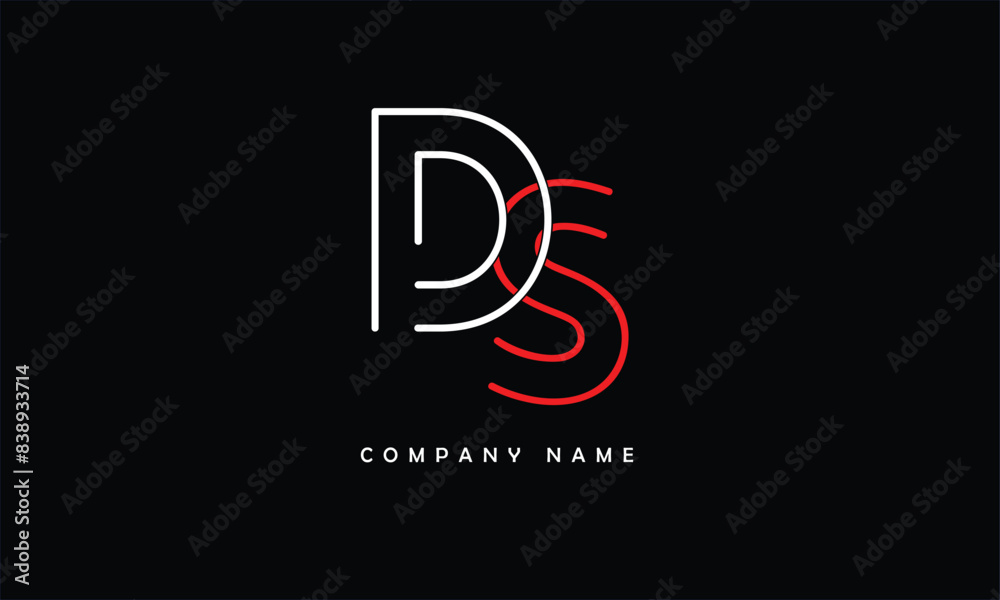 Fototapeta premium DS, SD, D, S Abstract Letters Logo Monogram