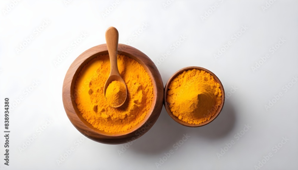 Tumeric on bowl isolated on white Background Generative Ai Tumeric on bowl isolated on white Background Generative Ai