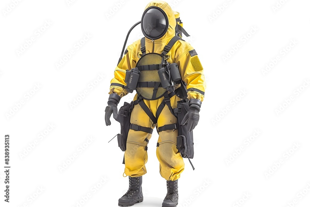 Photo of Bomb Disposal Suit Isolated on White Background Photo of Bomb Disposal Suit Isolated on White Background