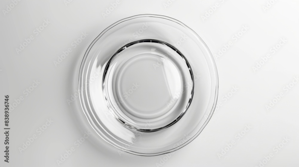Clear Glass Plate on White Background, Generative AI Clear Glass Plate on White Background, Generative AI