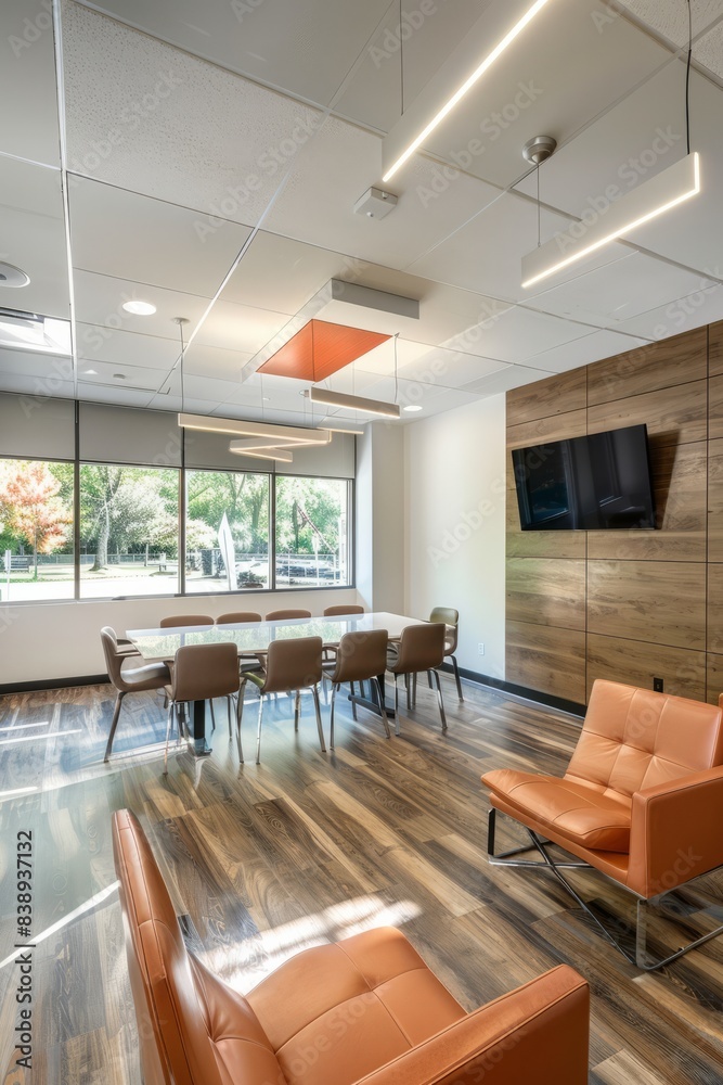 Professional Photography of a collaborative work environment with an open floor plan, Generative AI Professional Photography of a collaborative work environment with an open floor plan, Generative AI