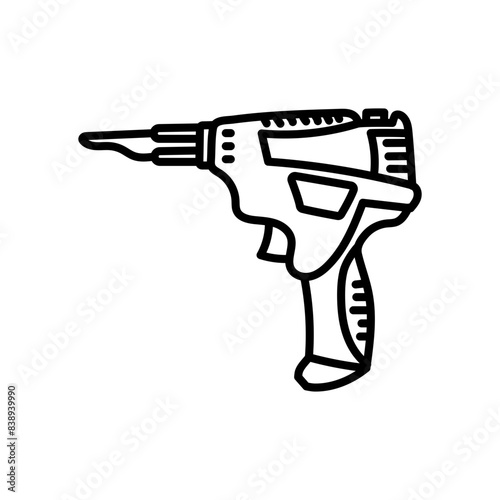 Soldering Gun Outline Icon, Vector illustration