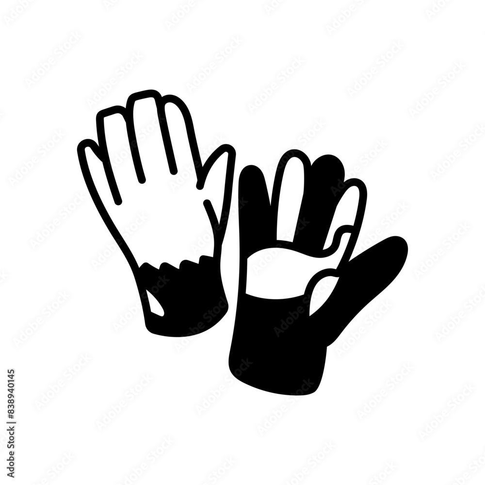 Obraz premium Construction Gloves Glyph Icon, Vector illustration