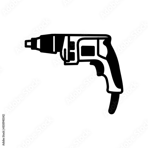 Drywall Screw Gun Glyph Icon, Vector illustration