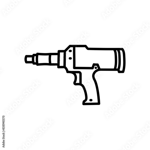 Rivet Gun Outline Icon, Vector illustration