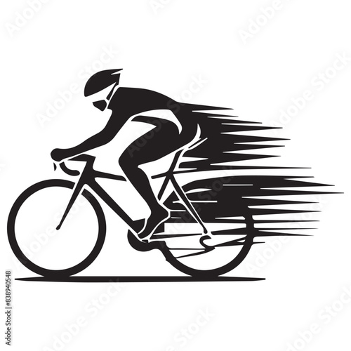 Cyclist riding mountain bike  Vector illustration