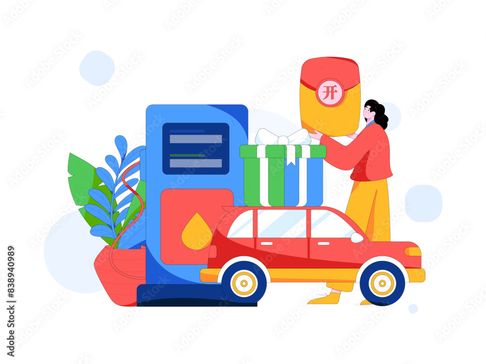 Vector Internet operation hand-drawn illustration of people getting discounts for refueling their cars
Vector Internet operation hand-drawn illustration of people getting discounts for refueling their cars