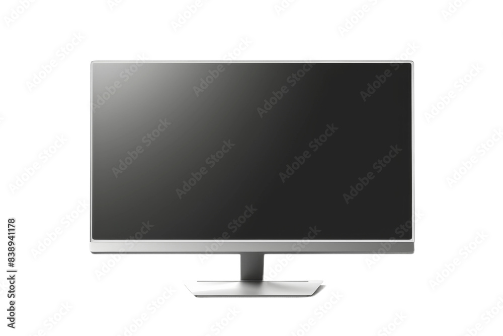 Illuminating Innovation: Computer Monitor on a Blank Canvas on a White or Clear Surface PNG Transparent Background.. Illuminating Innovation: Computer Monitor on a Blank Canvas on a White or Clear Surface PNG Transparent Background..