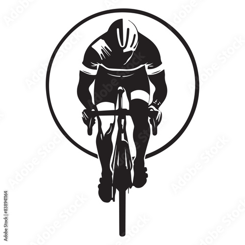 Cyclist riding mountain bike  Vector illustration
