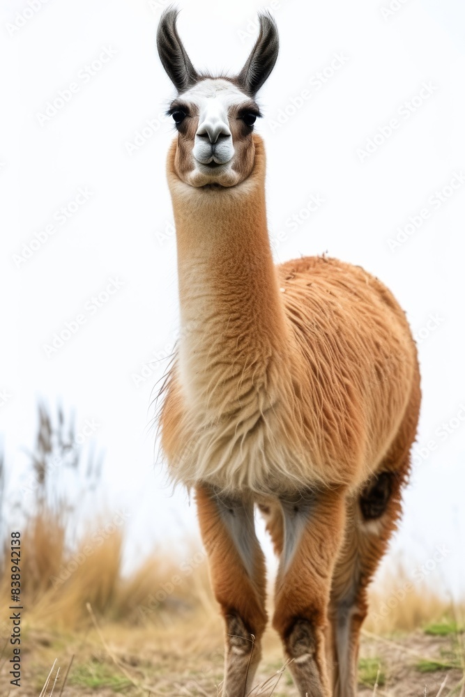 the Llama with copy space on right Isolated on white background the Llama with copy space on right Isolated on white background