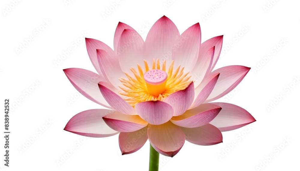 Lotus flower isolated on white Background Generative Ai 