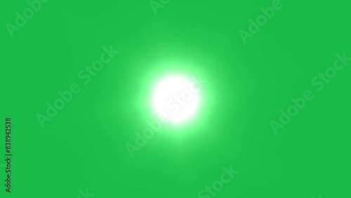Glowing sun on green screen background motion graphic effects. 