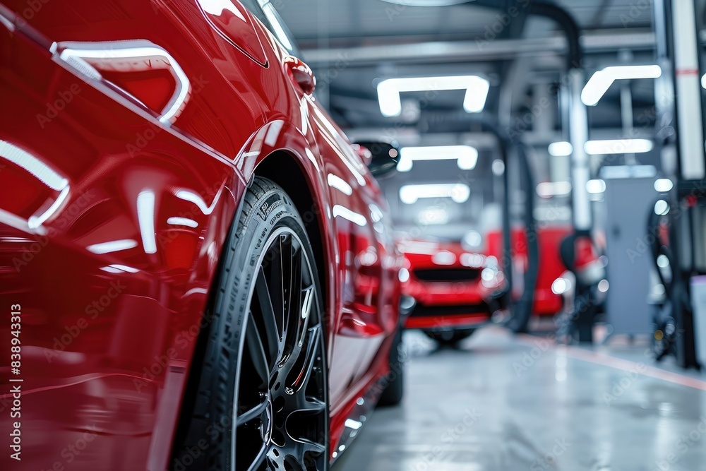 Obraz premium Car repair and maintenance services in the garage