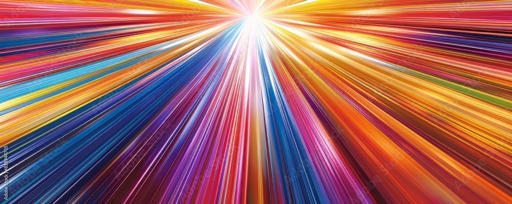 Colorful Lines Converging Toward Bright Light Colorful Lines Converging Toward Bright Light