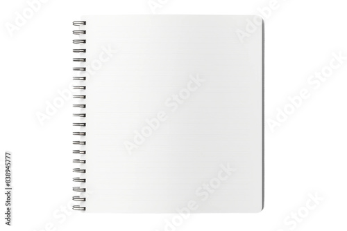 The Enigmatic Elegance of a White Spiral Notebook on a White or Clear Surface PNG Transparent Background..