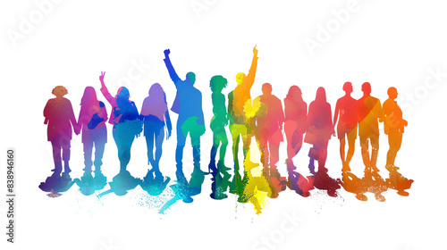 Abstract rainbow watercolor splash in vibrant colors, perfect for backgrounds or design elements.